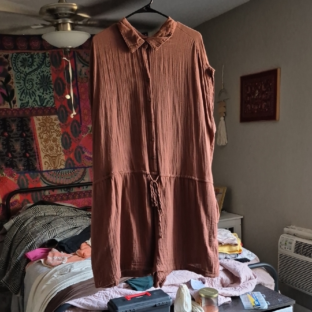 Sleeveless Brown Jumpsuit